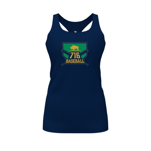 [FT0TRBNV-FYS-LOGO1] Decker Racerback Tank Top (Female Youth S, Navy, Logo 1)