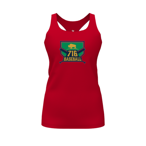 [CUS-DFW-RCBK-PER-RED-FYS-LOGO1] Racerback Tank Top (Female Youth S, Red, Logo 1)