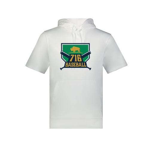 [6871.005.S-LOGO1] Men's Dri Fit Short Sleeve Hoodie (Adult S, White, Logo 1)