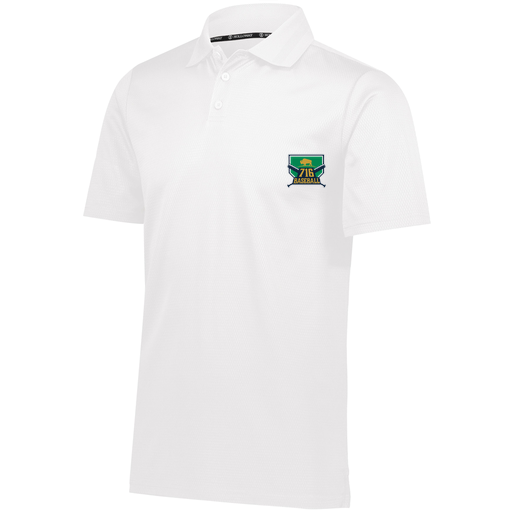 [222568.005.S-LOGO1] Men's Prism Polo (Adult S, White, Logo 1)