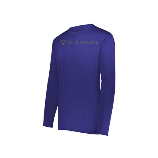 [222823.747.S-LOGO2] Youth LS Smooth Sport Shirt (Youth S, Purple, Logo 2)