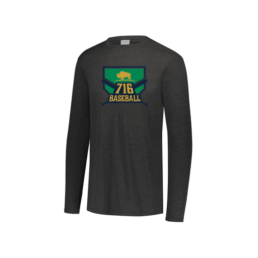[FTLCUBBK-YS-LOGO1] Decker Youth Tri-Blend T-Shirt - Long Sleeve (Youth S, Black, Logo 1)