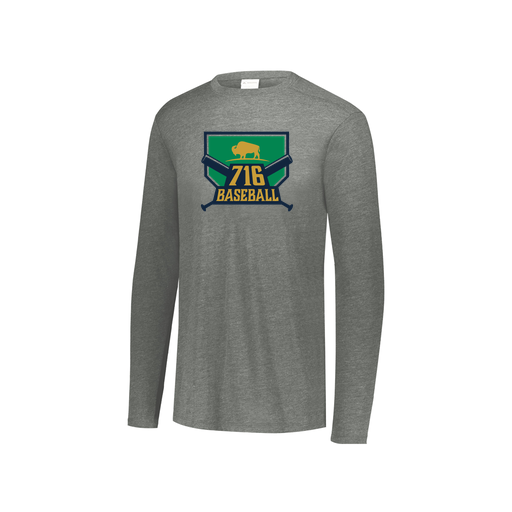 [FTLCUBGY-YS-LOGO1] Decker Youth Tri-Blend T-Shirt - Long Sleeve (Youth S, Gray, Logo 1)