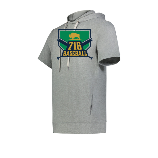 [222605-SIL-YS-LOGO1] YOUTH VENTURA SOFT KNIT SHORT SLEEVE HOODIE (Youth S, Silver, Logo 1)