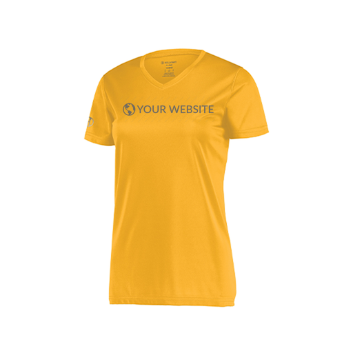 [222820.023.S-LOGO2] Ladies Movement Dri Fit Shirt (Female Adult S, Athletic Gold, Logo 2)